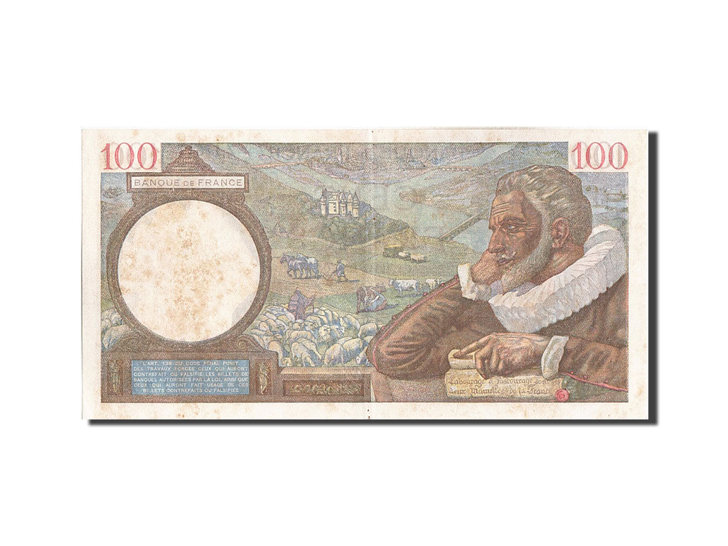France, 100 Francs, 100 F 1939-1942 ''Sully'', 1940, KM #94, 1940-12-19,...