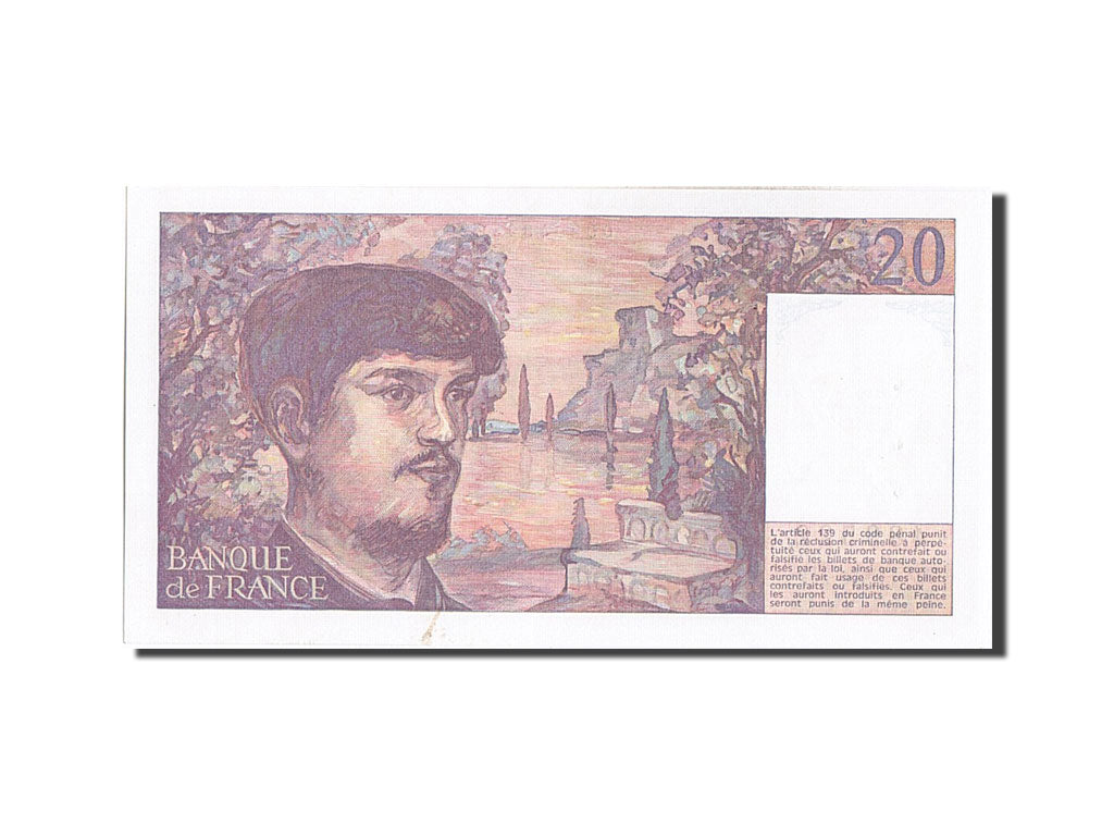 Biljet, Frankrijk, 20 Francs, 20 F 1980-1997 ''Debussy'', 1985, SUP+
