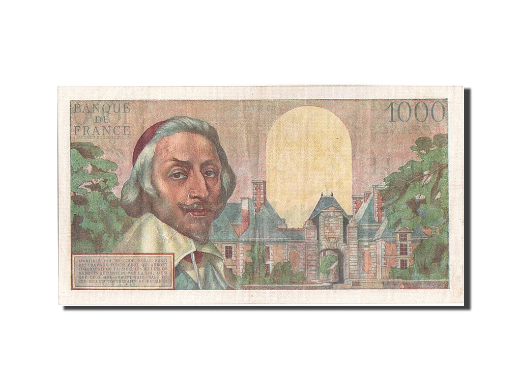 France, 1000 Francs, 1 000 F 1953-1957 ''Richelieu'', 1953, KM #134a,...