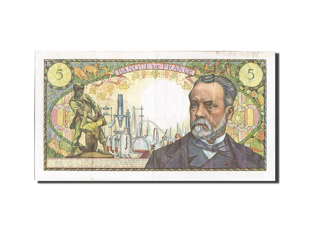 Francia, 5 Francs, 5 F 1966-1970 ''Pasteur'', 1967, KM:146b, 1967-05-05, MB,...