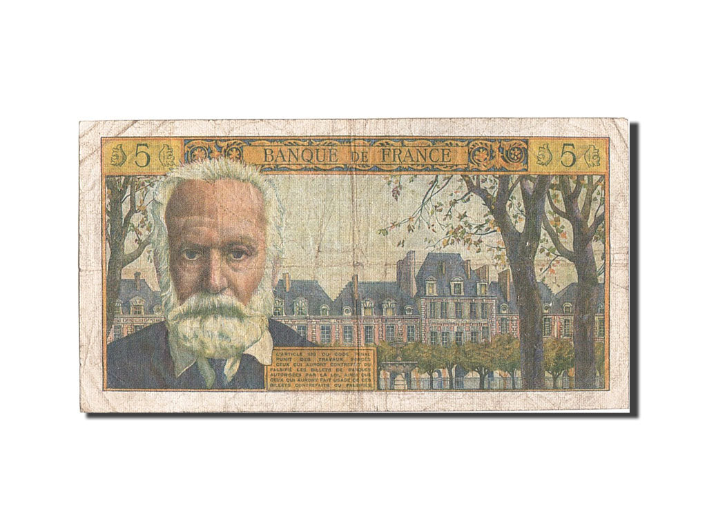 France, 5 Nouveaux Francs, 5 NF 1959-1965 ''Victor Hugo'', 1965, KM #141a,...