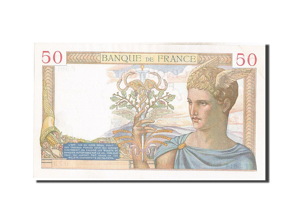France, 50 Francs, 50 F 1934-1940 ''Cérès'', 1937, KM #81, 1937-02-25, U...