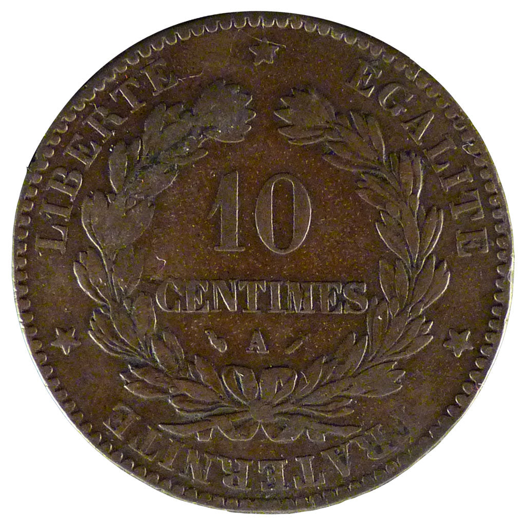 Francia, Cérès, 10 Centimes, 1882, Paris, MB, Bronzo, Gadoury:265a