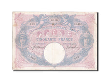 France, 50 Francs, 50 F 1889-1927 ''Bleu et Rose'', 1914, KM #64e, 1914-09-24,..