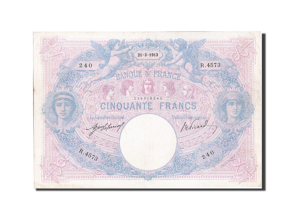Billet, France, 50 Francs, 50 F 1889-1927 ''Bleu et Rose'', 1913, 1913-03-21