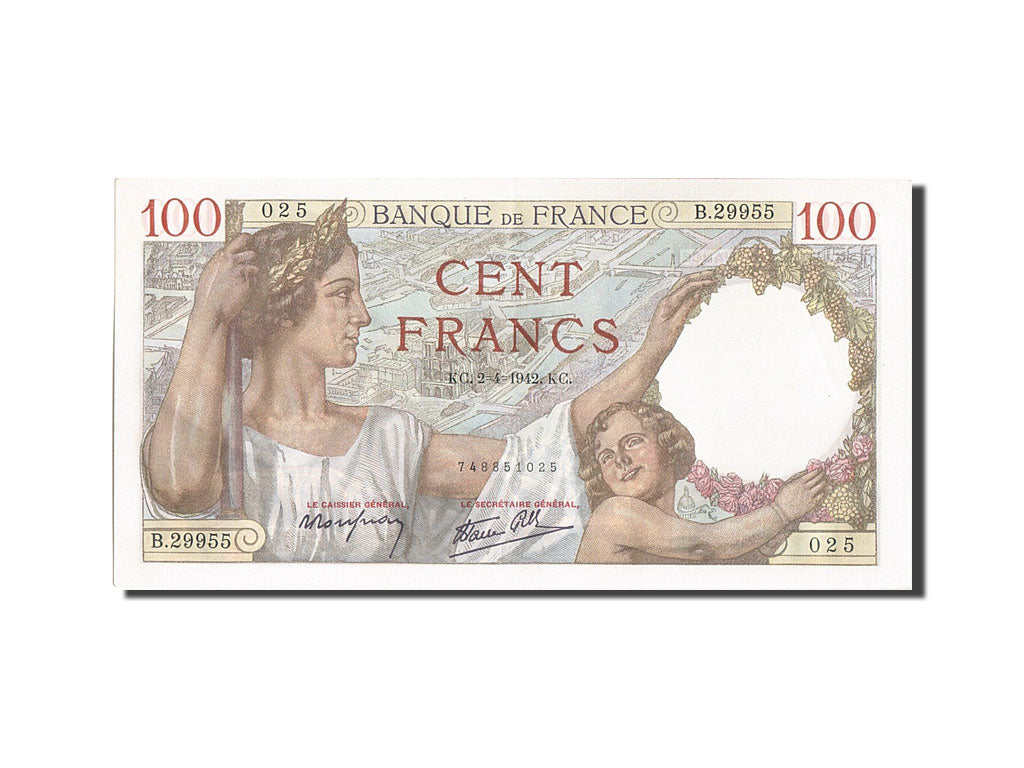 Billete, Francia, 100 Francs, 100 F 1939-1942 ''Sully'', 1942, 1942-04-02, UNC