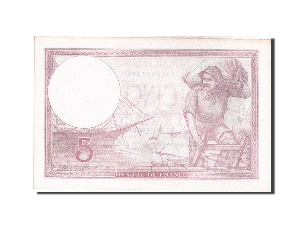 Billete, Francia, 5 Francs, 5 F 1917-1940 ''Violet'', 1939, 1939-09-28, SC