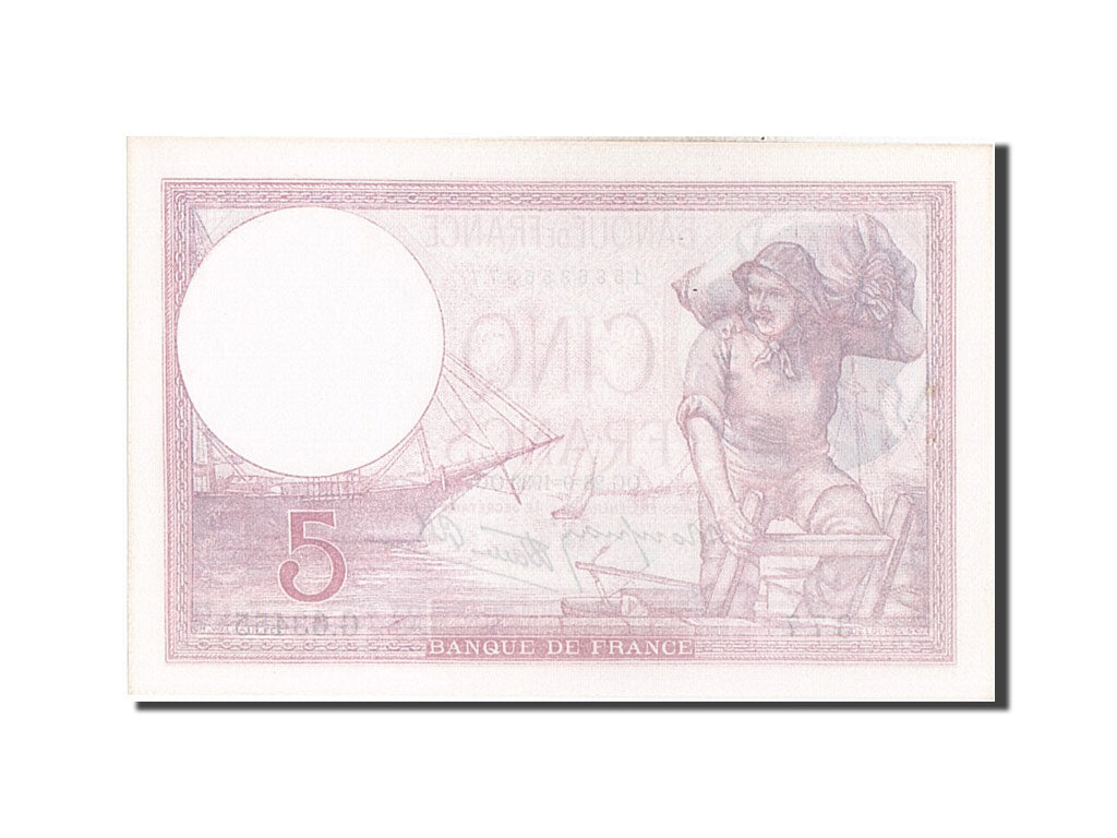 Biljet, Frankrijk, 5 Francs, 5 F 1917-1940 ''Violet'', 1939, 1939-09-28, SPL