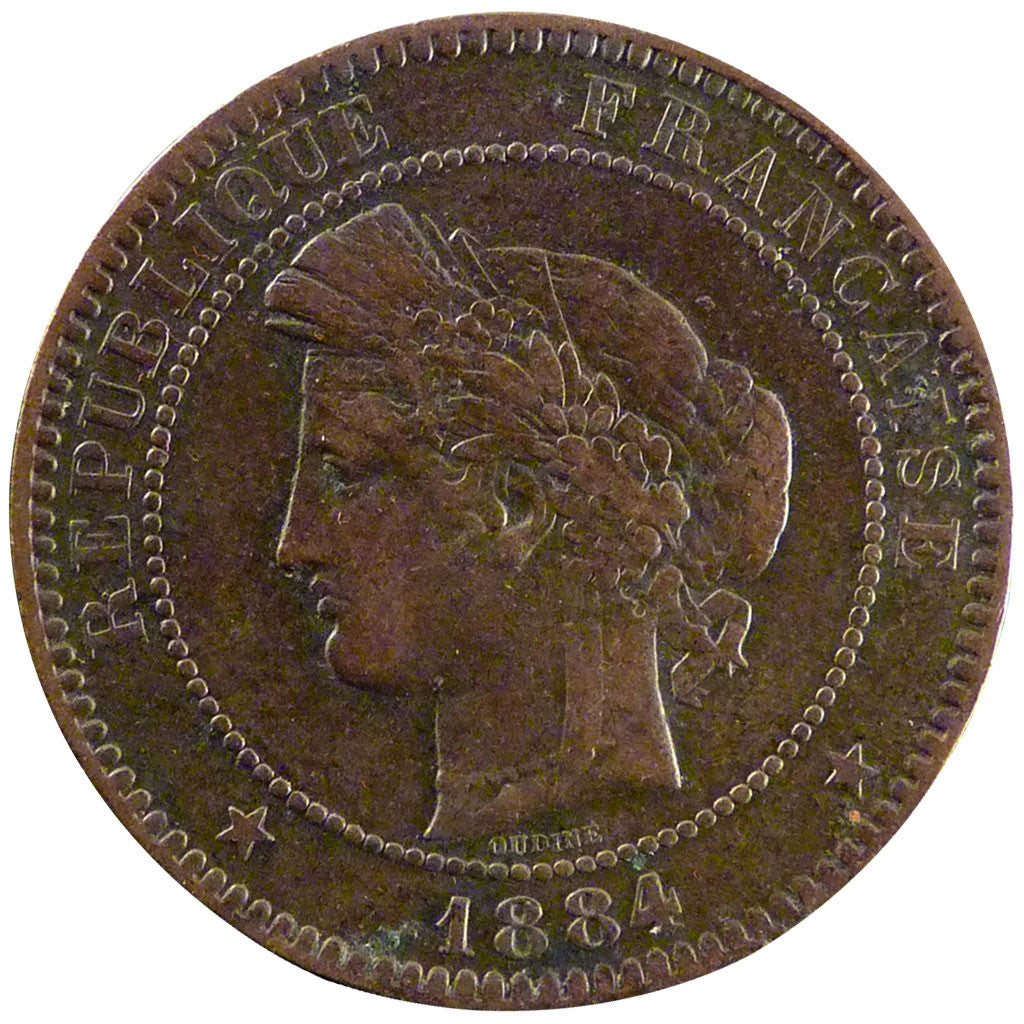 Monnaie, France, Cérès, 10 Centimes, 1884, Paris, TTB, Bronze, Gadoury:265a