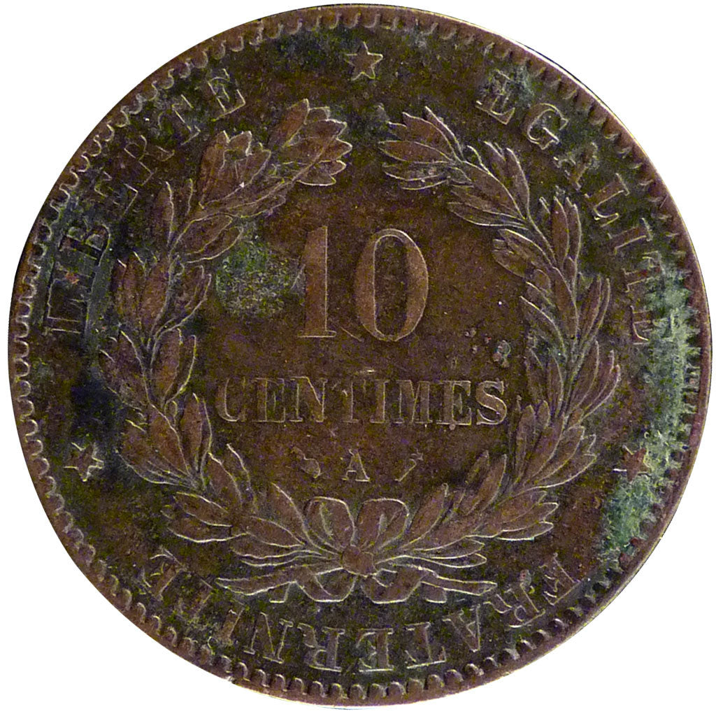 Monnaie, France, Cérès, 10 Centimes, 1884, Paris, TTB, Bronze, Gadoury:265a