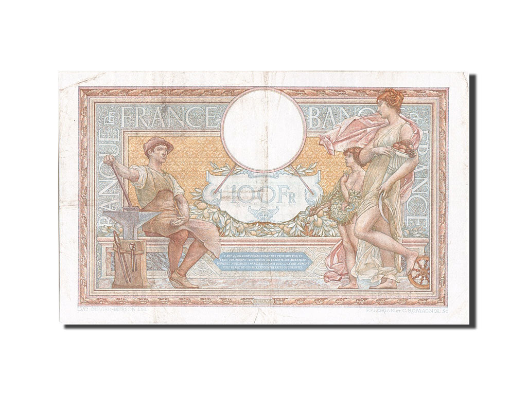 Banknote, France, 100 Francs, 100 F 1908-1939 ''Luc Olivier Merson'', 1934