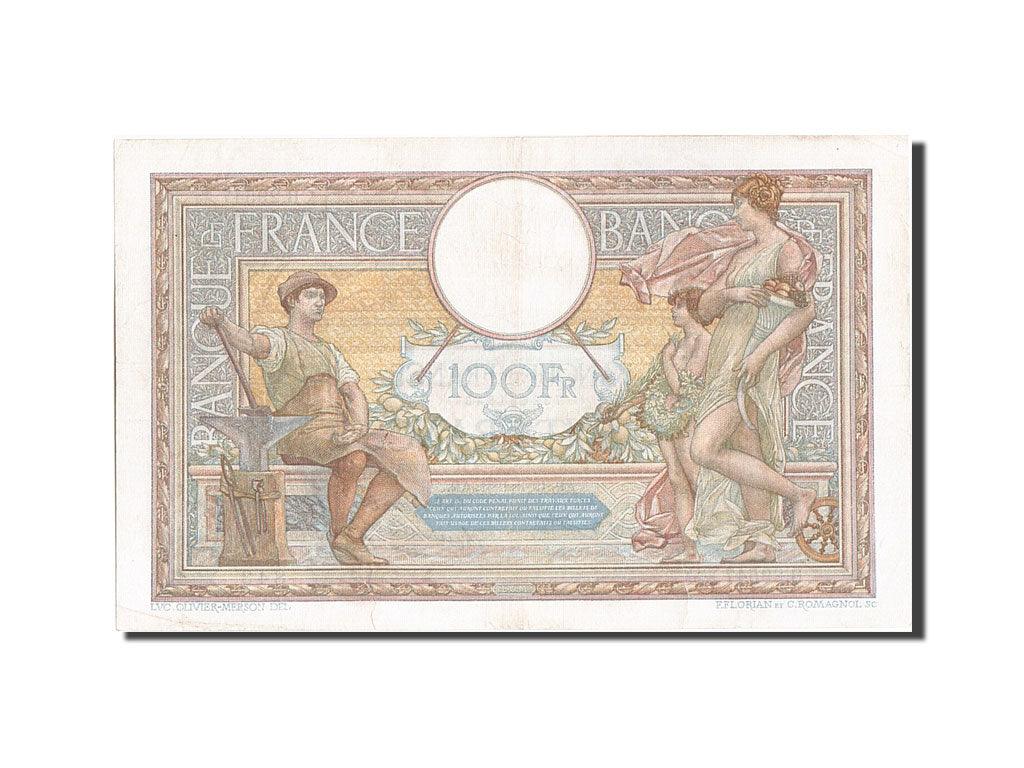 Banknote, France, 100 Francs, 100 F 1908-1939 ''Luc Olivier Merson'', 1931