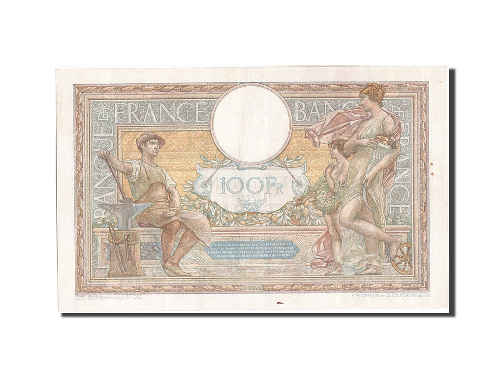 France, 100 Francs, 100 F 1908-1939 ''Luc Olivier Merson'', 1931, KM #78b,...