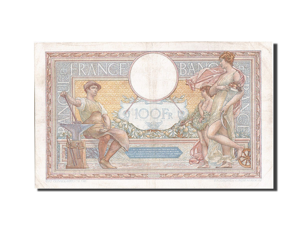Banknote, France, 100 Francs, 100 F 1908-1939 ''Luc Olivier Merson'', 1928