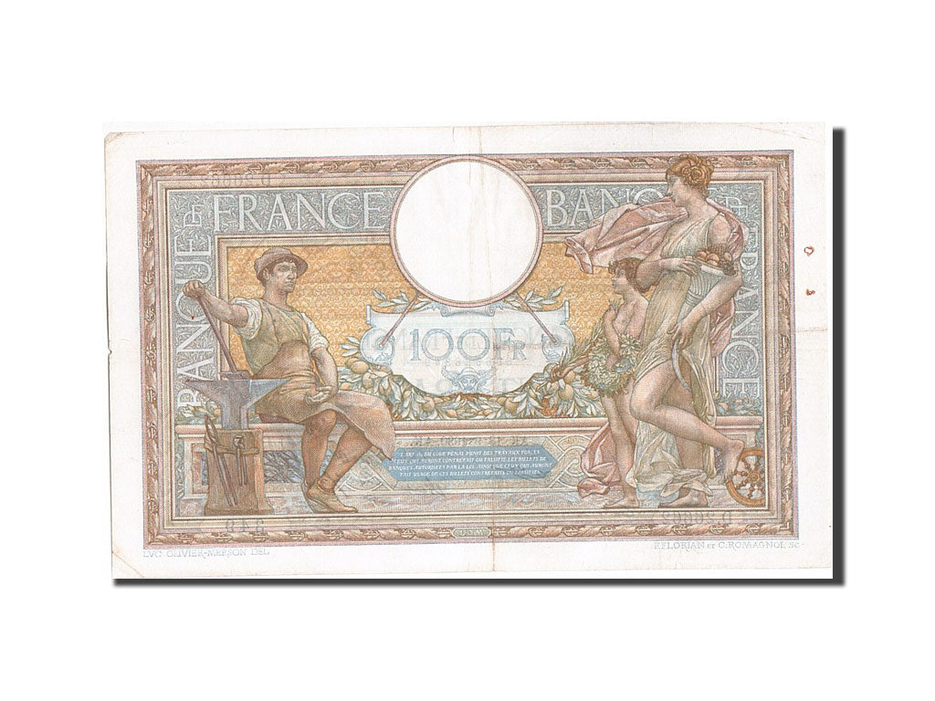 Banknote, France, 100 Francs, 100 F 1908-1939 ''Luc Olivier Merson'', 1930