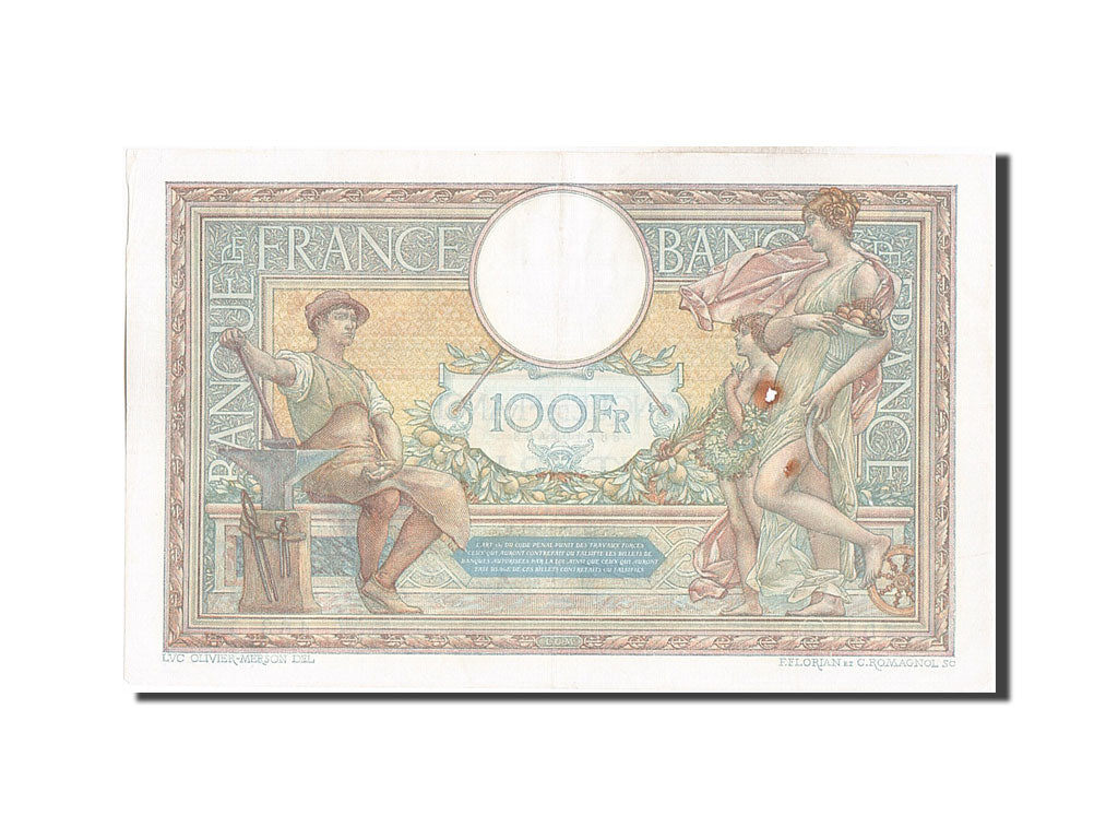 Biljet, Frankrijk, 100 Francs, 100 F 1908-1939 ''Luc Olivier Merson'', 1926