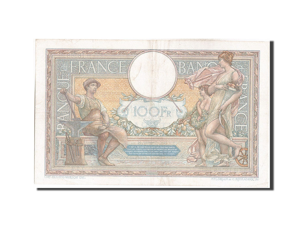 Banknote, France, 100 Francs, 100 F 1908-1939 ''Luc Olivier Merson'', 1927