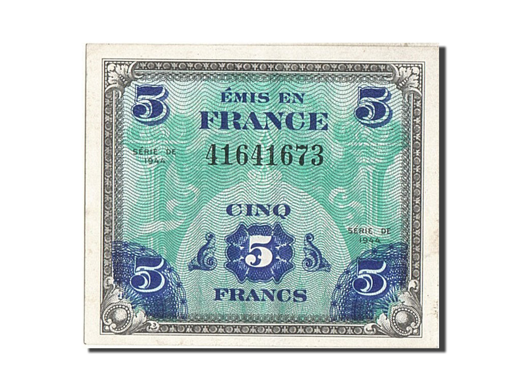 France, 5 Francs, 1944 Flag/France, 1944, KM #115a, EF(40-45), 41641673,...