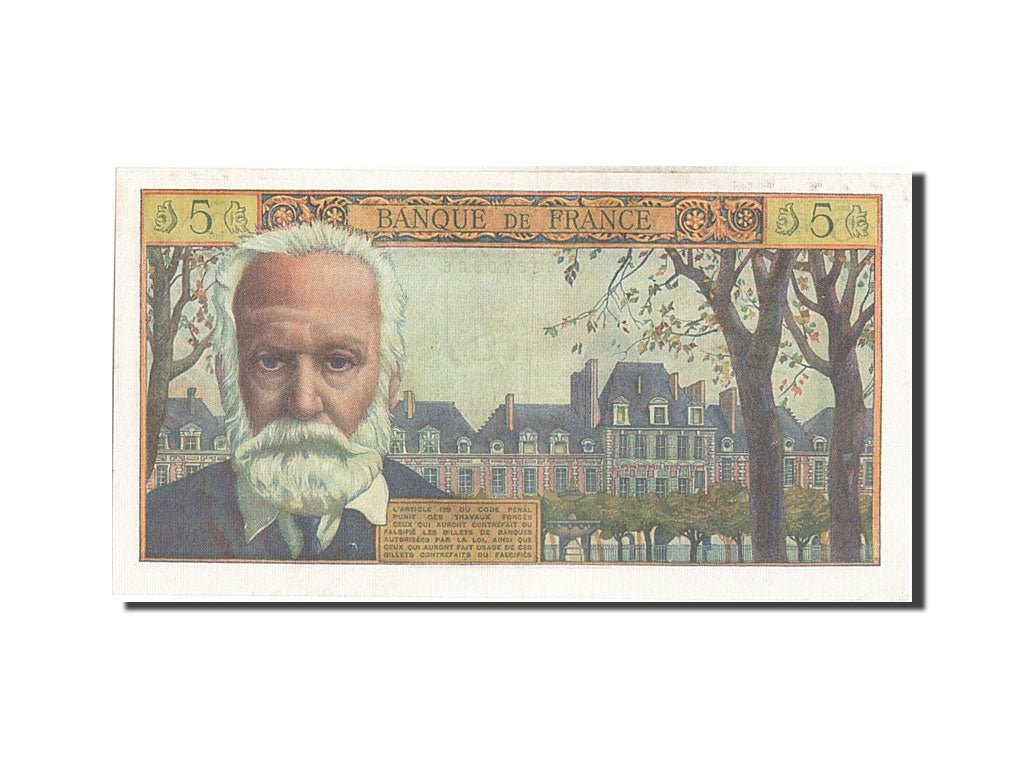 Biljet, Frankrijk, 5 Nouveaux Francs, 5 NF 1959-1965 ''Victor Hugo'', 1960