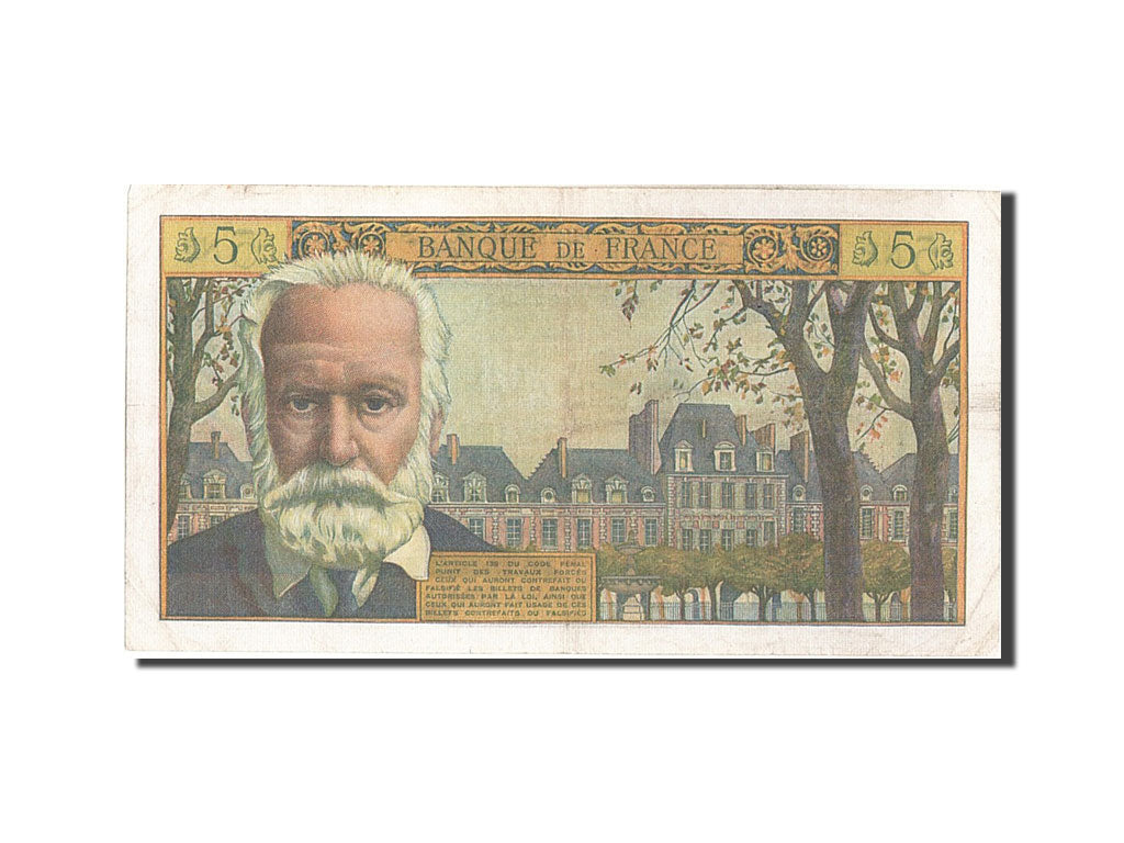France, 5 Nouveaux Francs, 5 NF 1959-1965 ''Victor Hugo'', 1962, KM #141a,...