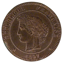 FRANCE, Cérès, 10 Centimes, 1897, Paris, KM #815.1, MS(60-62), Bronze, Gadoury #
