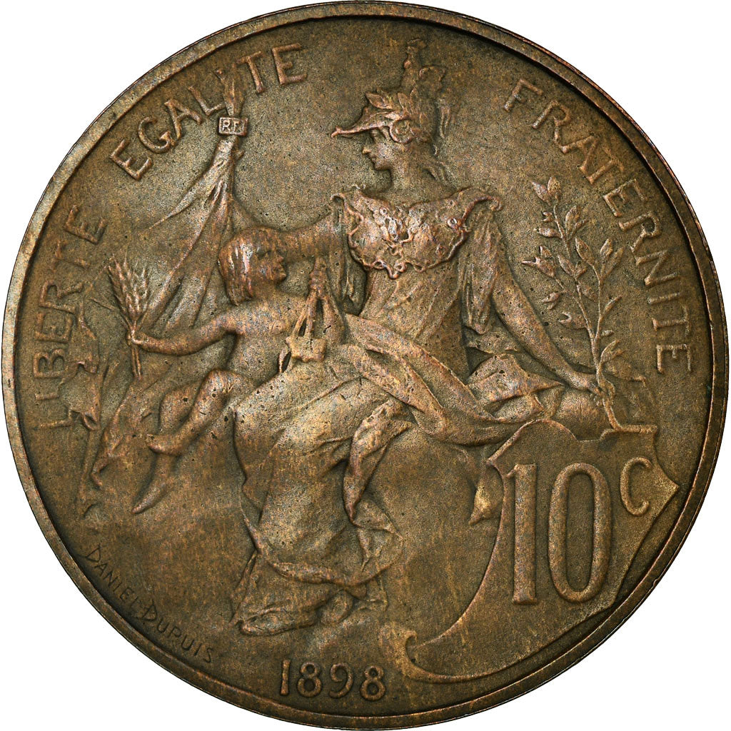 Coin, France, Dupuis, 10 Centimes, 1898, AU(55-58), Bronze, Gadoury:277