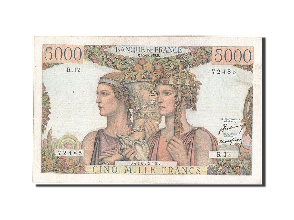 Biljet, Frankrijk, 5000 Francs, 5 000 F 1949-1957 ''Terre et Mer'', 1949