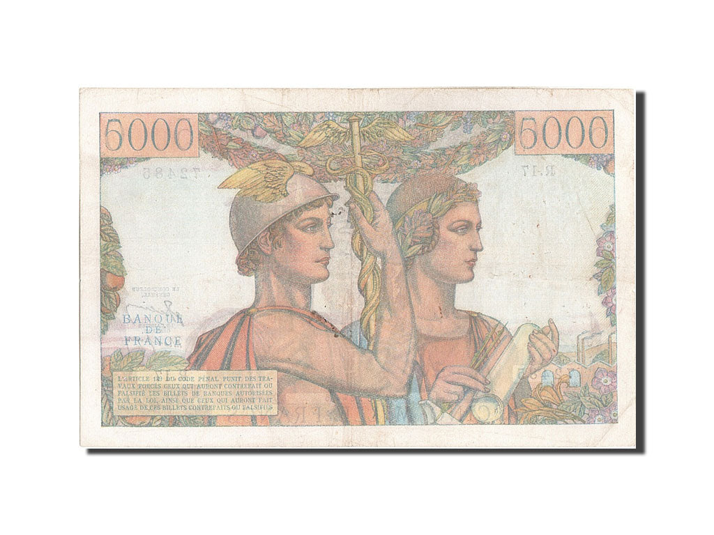 Biljet, Frankrijk, 5000 Francs, 5 000 F 1949-1957 ''Terre et Mer'', 1949