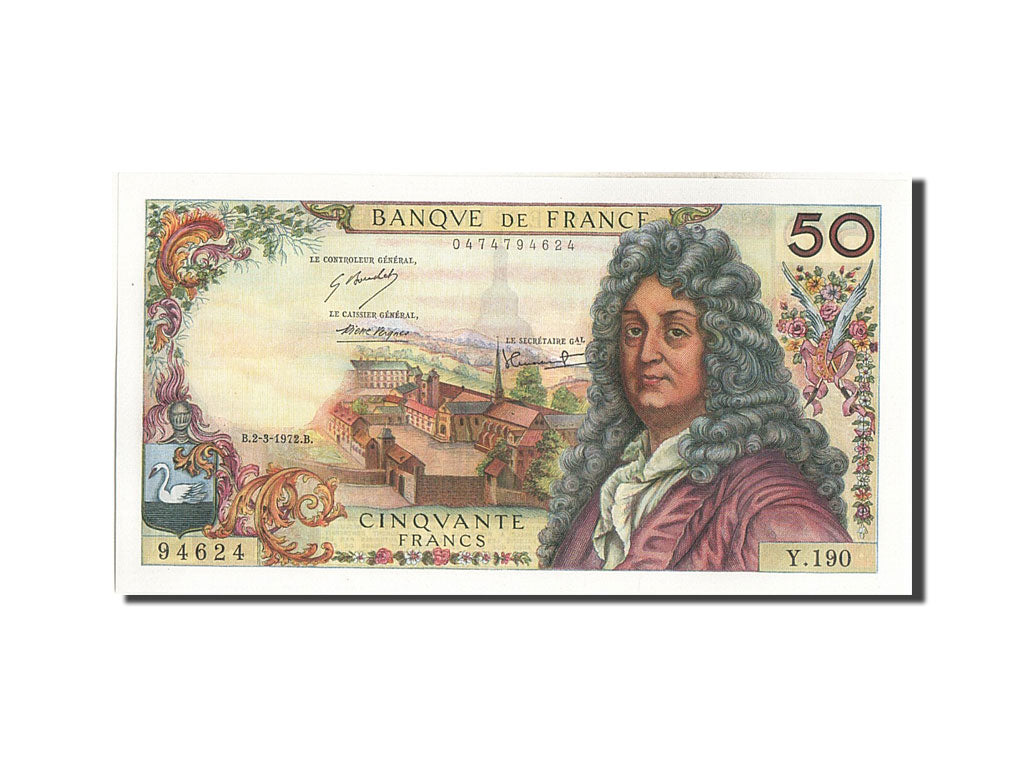 Banknot, Francja, 50 Francs, Racine, 1972, 1972-03-02, UNC(65-70)