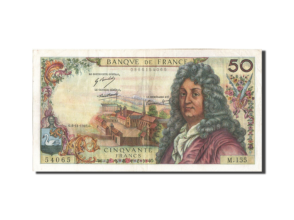 France, 50 Francs, 50 F 1962-1976 ''Racine'', 1969, KM #148c, 1969-11-06,...