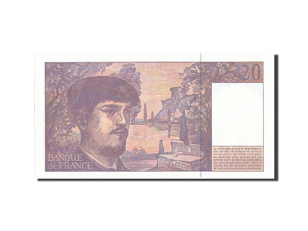 Geldschein, Frankreich, 20 Francs, 20 F 1980-1997 ''Debussy'', 1997, UNZ