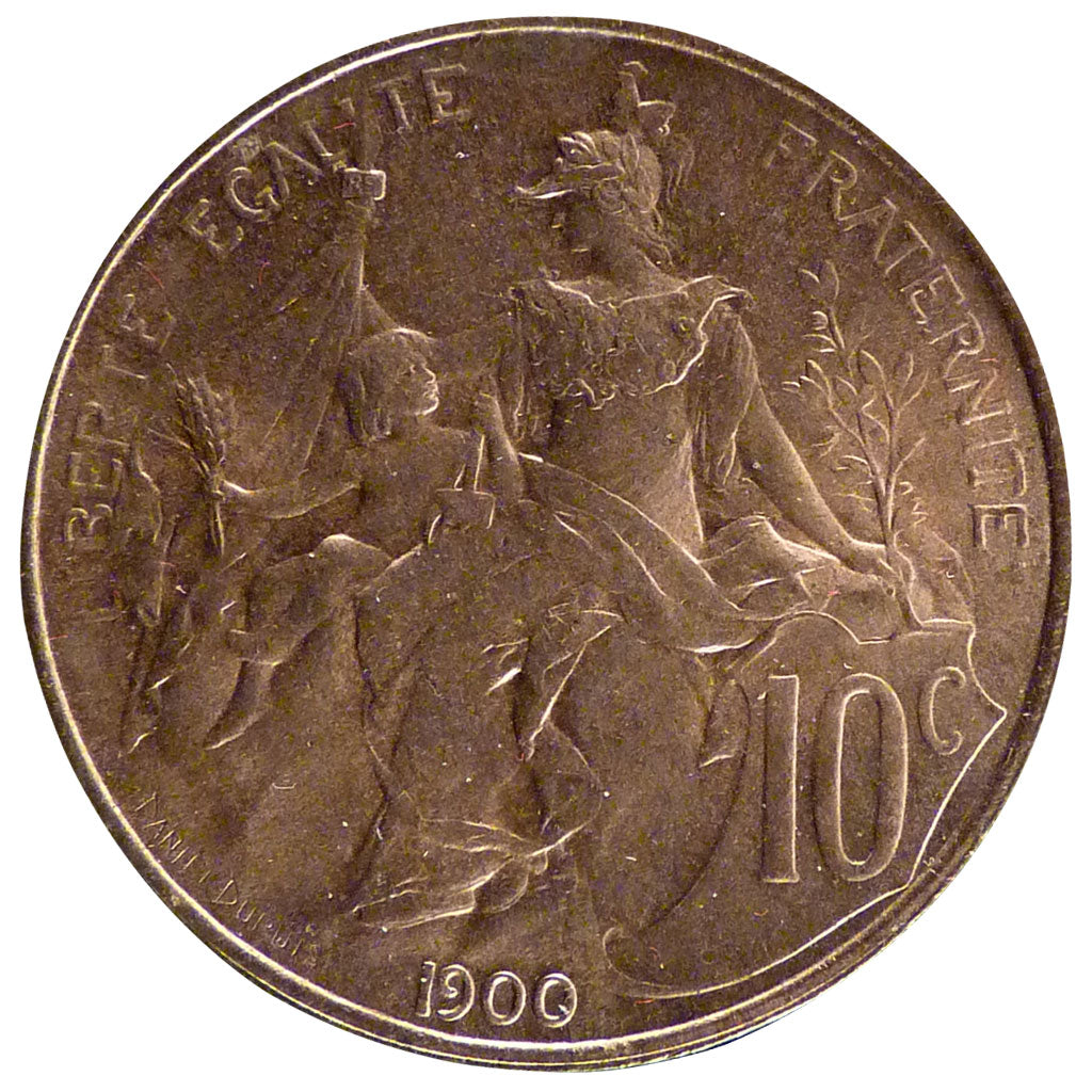 Francia, 10 Centimes, 1900, SPL, Bronzo, Gadoury:277