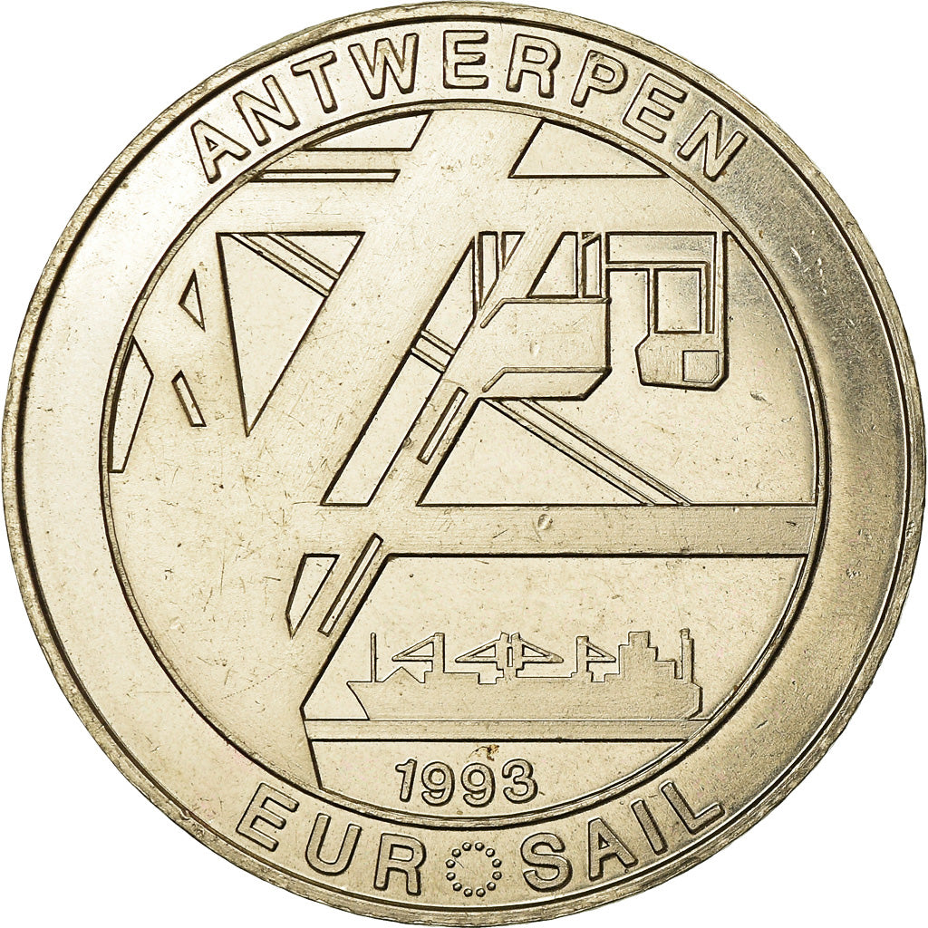 Belgium, Token, Eurosail , Antwerpen, Shipping, 1993, MS(60-62), Copper-nickel