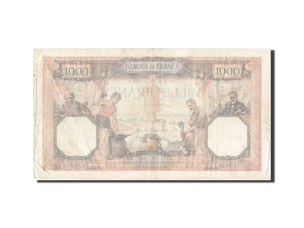 Billete, Francia, 1000 Francs, 1 000 F 1927-1940 ''Cérès et Mercure'', 1930