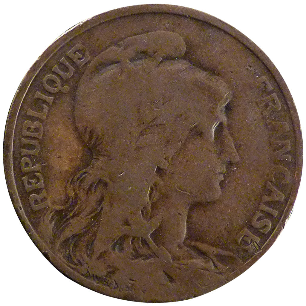 FRANCE, Dupuis, 10 Centimes, 1905, Paris, KM #843, VF(20-25), Bronze, 30,...