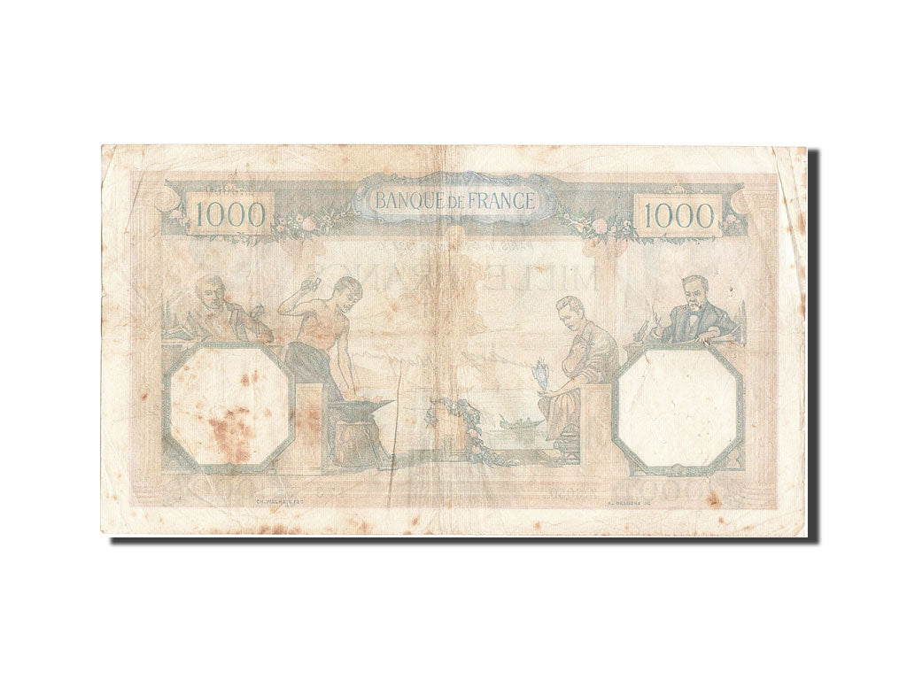 France, 1000 Francs, 1 000 F 1927-1940 ''Cérès et Mercure'', 1937, KM #90b, 1...