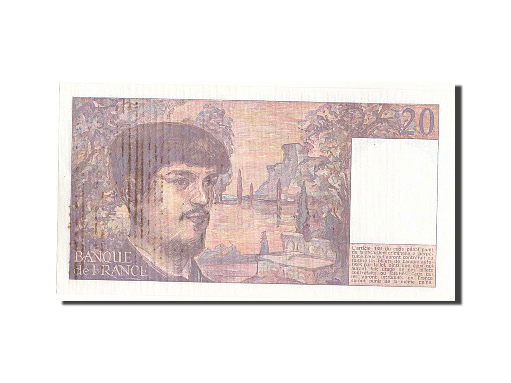 Biljet, Frankrijk, 20 Francs, 20 F 1980-1997 ''Debussy'', 1989, SUP