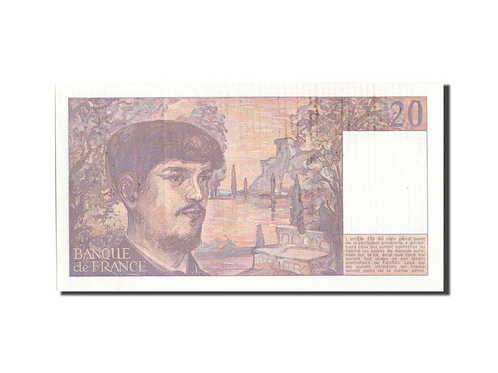 Geldschein, Frankreich, 20 Francs, 20 F 1980-1997 ''Debussy'', 1989, VZ
