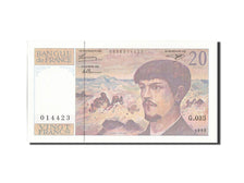 Biljet, Frankrijk, 20 Francs, 20 F 1980-1997 ''Debussy'', 1992, NIEUW
