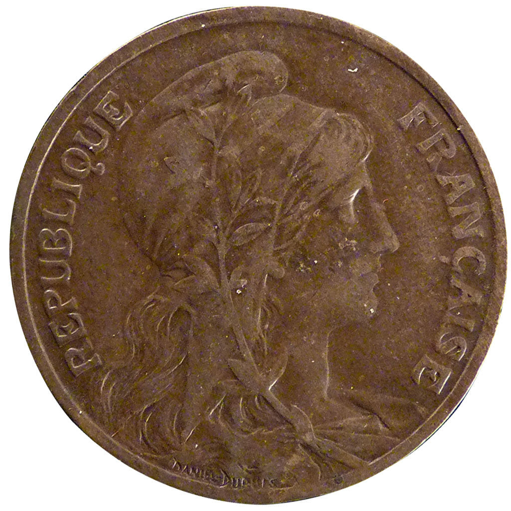 FRANCE, Dupuis, 10 Centimes, 1908, Paris, KM #843, AU(50-53), Bronze, 30,...