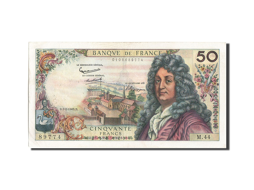 Francia, 50 Francs, 50 F 1962-1976 ''Racine'', 1963, KM:148a, 1963-02-07, BB,...
