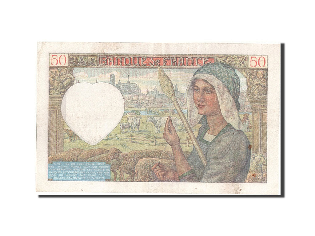 France, 50 Francs, 50 F 1940-1942 ''Jacques Coeur'', 1940, KM #93, 1940-06-13,..