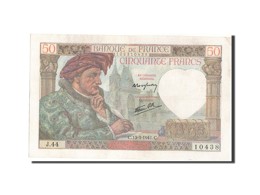 Francia, 50 Francs, 50 F 1940-1942 ''Jacques Coeur'', 1941, KM:93, 1941-03-13...