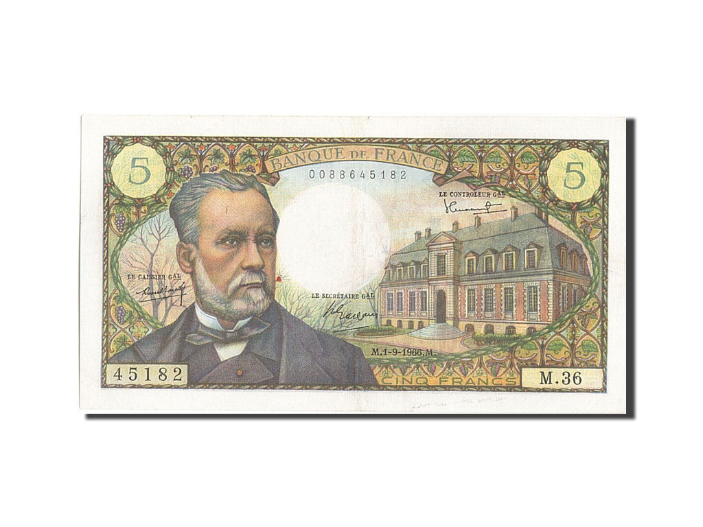 France, 5 Francs, 5 F 1966-1970 ''Pasteur'', 1966, KM #146a, 1966-09-01,...