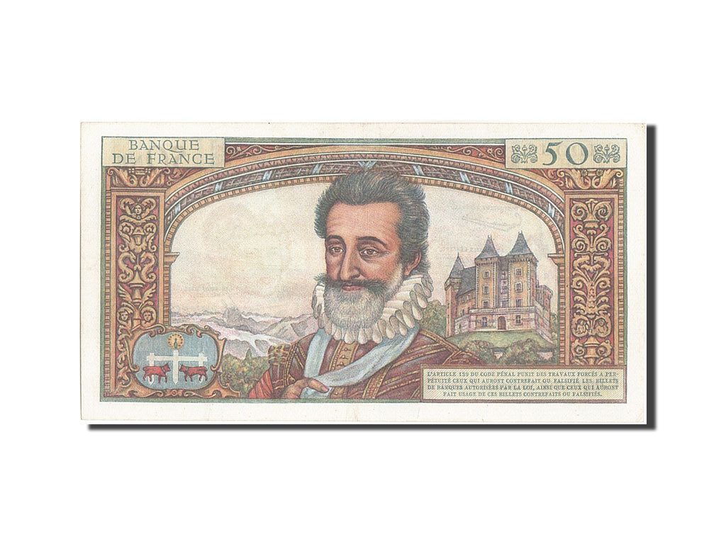 France, 50 Nouveaux Francs, 50 NF 1959-1961 ''Henri IV'', 1959, KM #143a,...