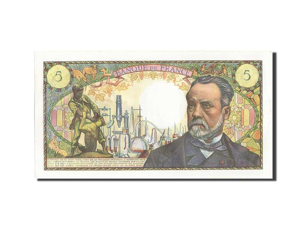 Billet, France, 5 Francs, 5 F 1966-1970 ''Pasteur'', 1968, SUP, Fayette:61.8