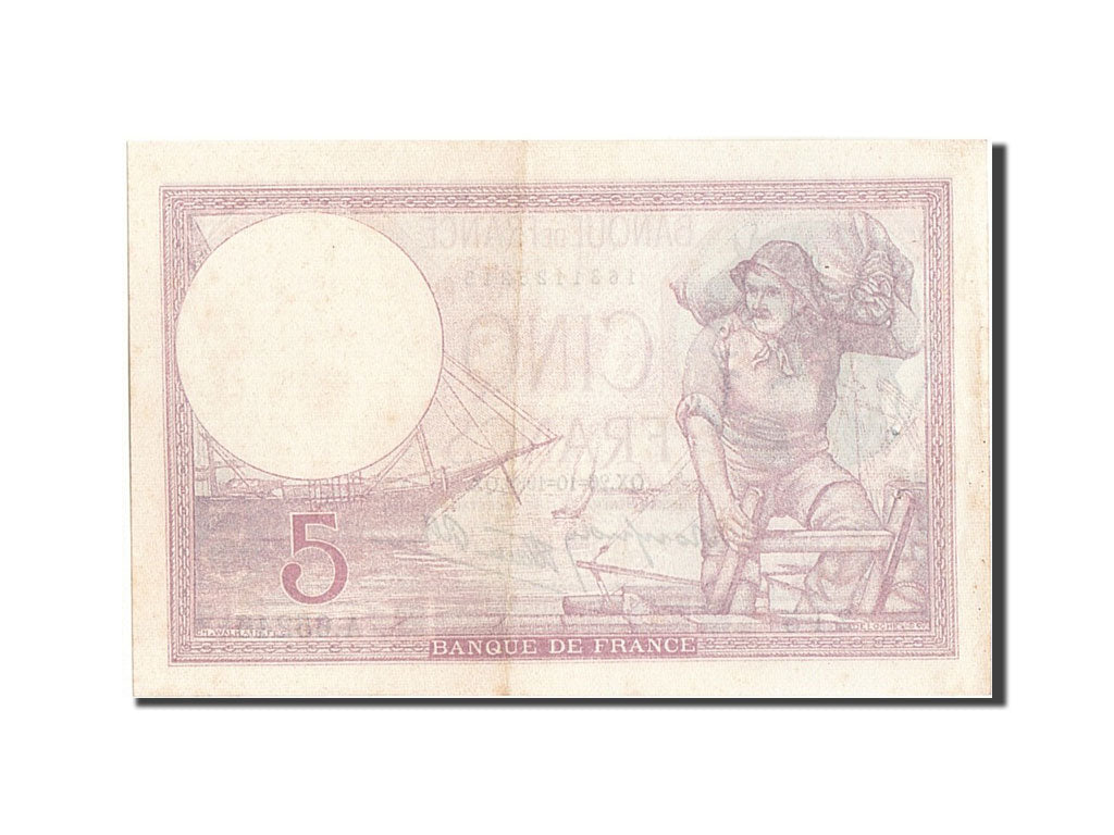 Billete, Francia, 5 Francs, 5 F 1917-1940 ''Violet'', 1939, 1939-10-26, MBC+