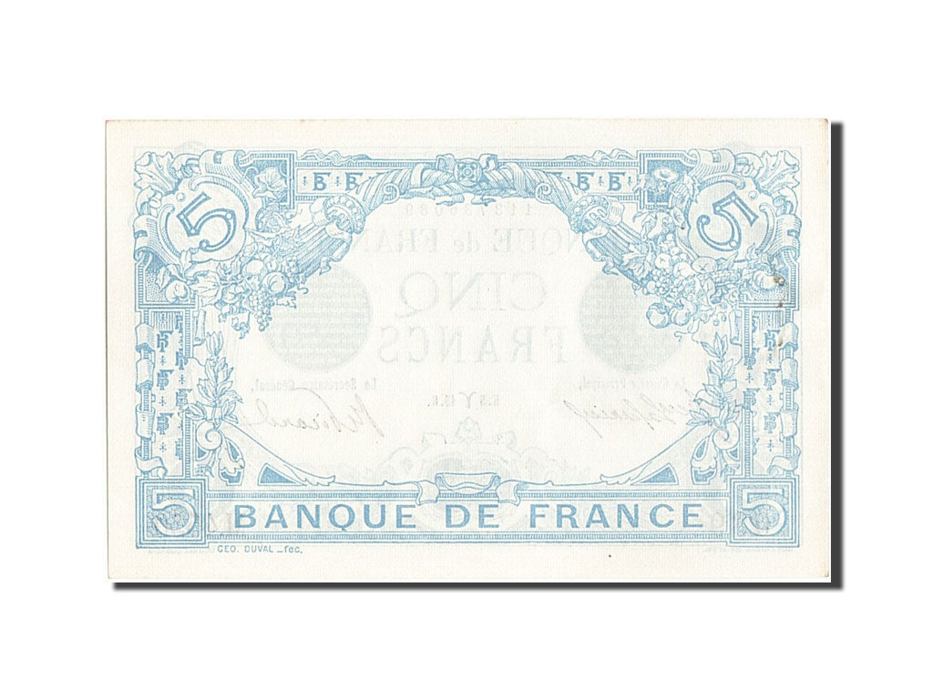 Banknote, France, 5 Francs, 5 F 1912-1917 ''Bleu'', 1915, 1915-03-05, UNC(63)