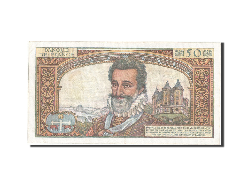 France, 50 Nouveaux Francs, 50 NF 1959-1961 ''Henri IV'', 1953, KM #143a,...