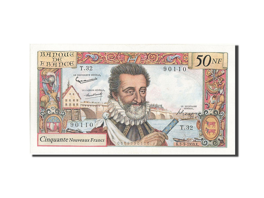 Banknote, France, 50 Nouveaux Francs, 50 NF 1959-1961 ''Henri IV'', 1959